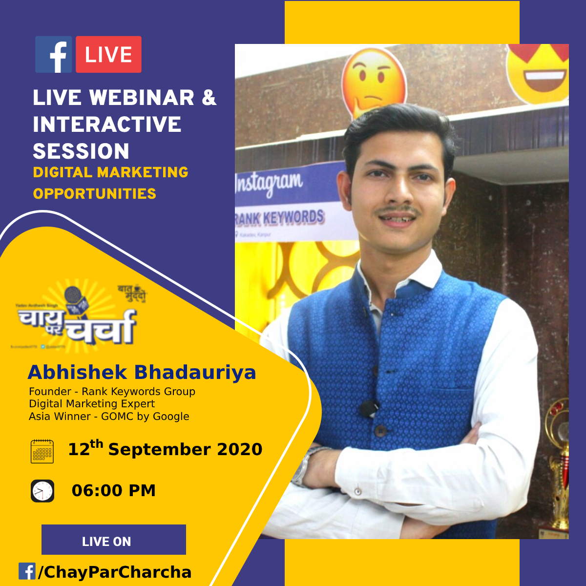 Live webinar & interactive session. Digital marketing opportunities.